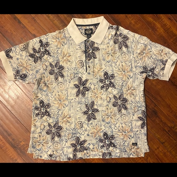 Dockers Other - VINTAGE 90s Dockers x Levi’s Men’s Xl Flower Hawaiian  Polo Shirt